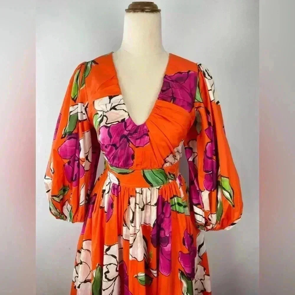 NWT AJE Marlene Floral Midi Dress - Camellia - Size 6 (US 2/XS)- dawn ulla sun - Picture 5 of 16